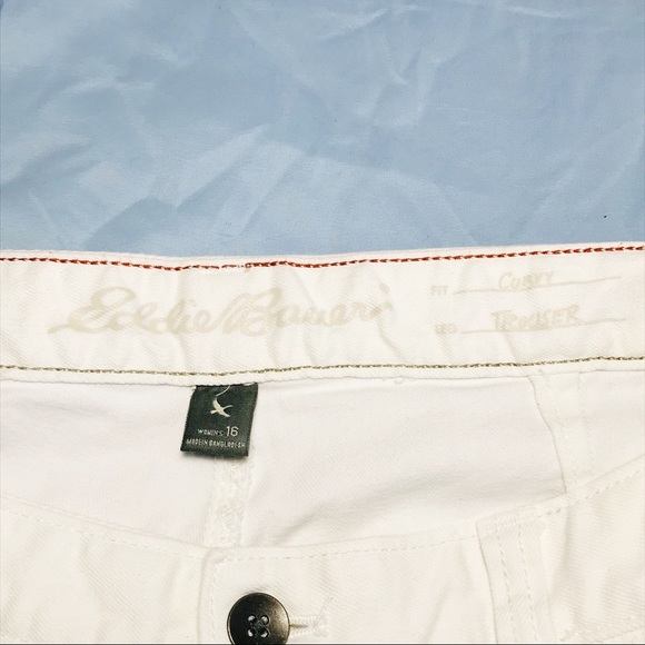 Eddie Bauer White Curvy Trouser Jean NWOT - Picture 6 of 7